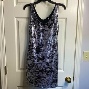 NWT Aqua silver sequin bodycon dress. Small. Stretch